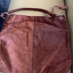 Gorgeous patterned suede purse, unused.